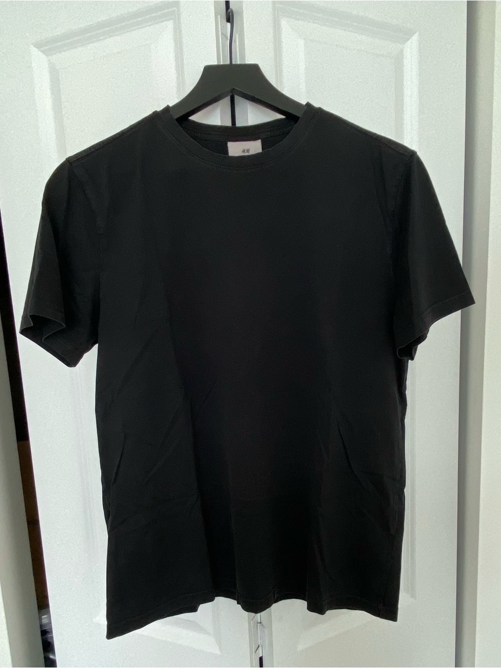 H&M coupe Etroite Men's Black Crewneck Short-Sleeve Tee M